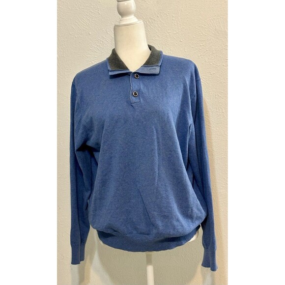 Austin Reed London Size L Men Cashmere/Cotton Collared Pullover Closet Staple - Picture 1 of 13